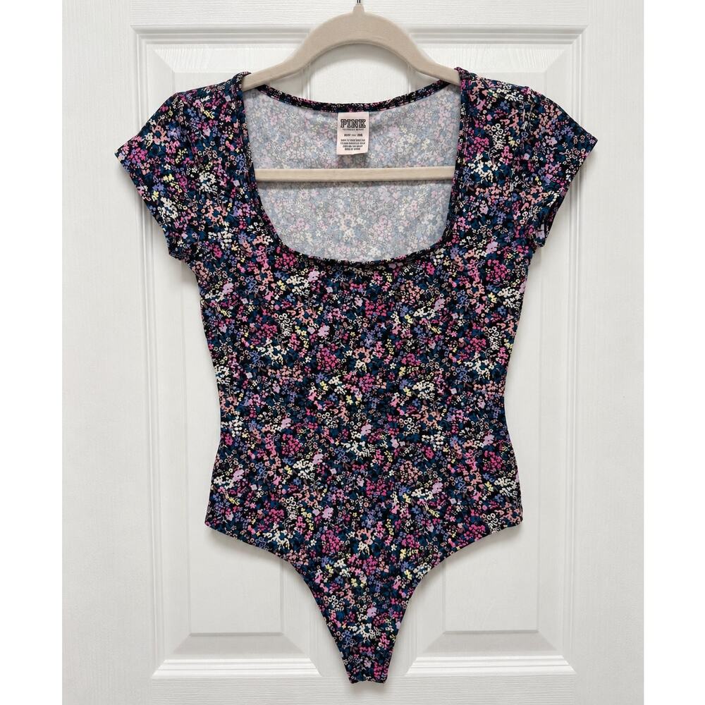 PINK Victoria’s Secret Floral Short Sleeve Bodysuit